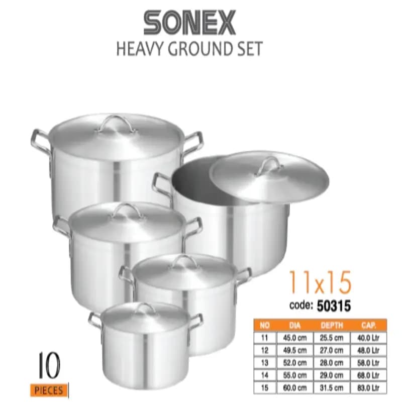 Sonex Heavy Ground Cooking Pots 5 Pcs Set 1115