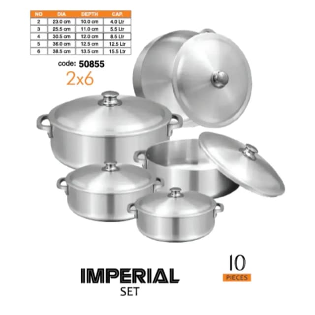 Sonex Imperial Set 2 To 6 Metal Finish 10pcs