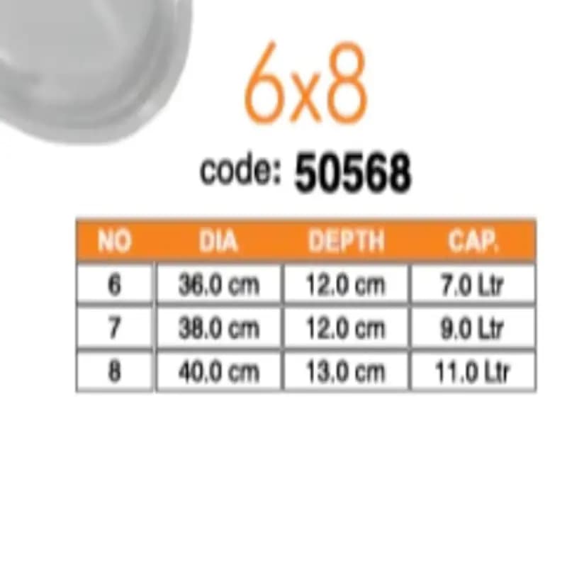 Sonex Round Karahi Set 6 to 8 Metal Finish