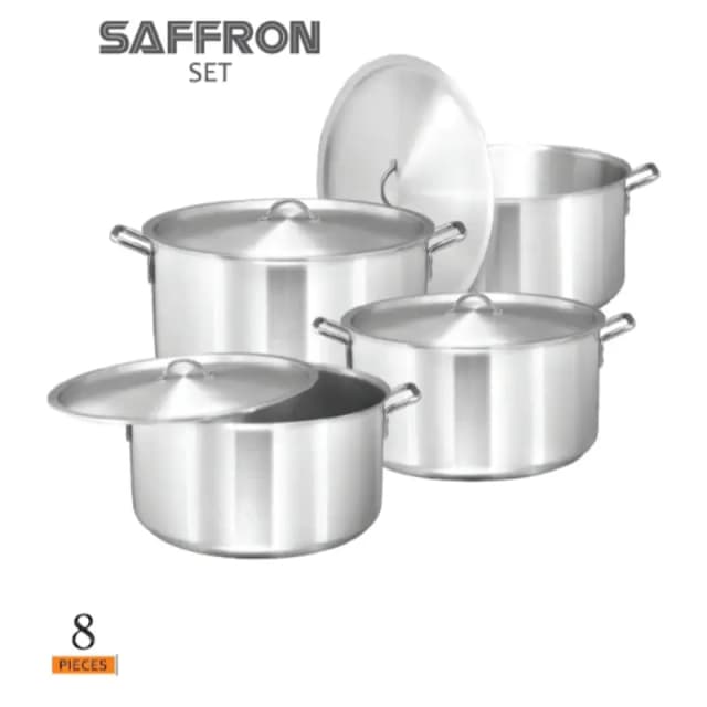 Sonex Saffron Pot Set 4 Pcs 10 to 13 Metal Finish