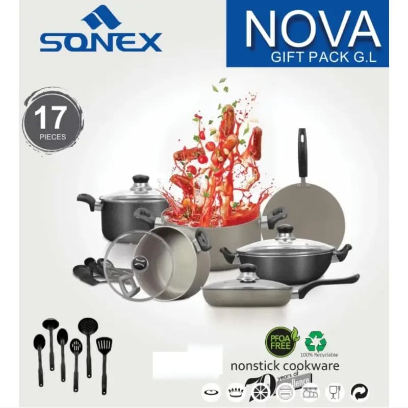 Sonex Nova Gift Pack 17 Pcs ( With Glass Lids )