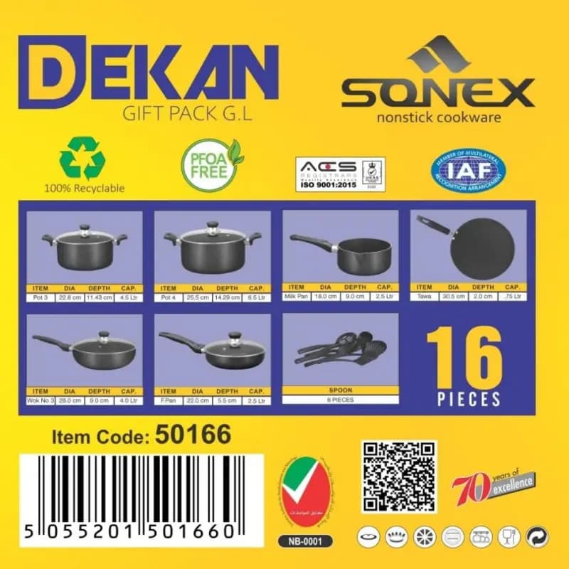 Sonex Dekan Gift Pack 16 Pcs ( With Glass Lids )